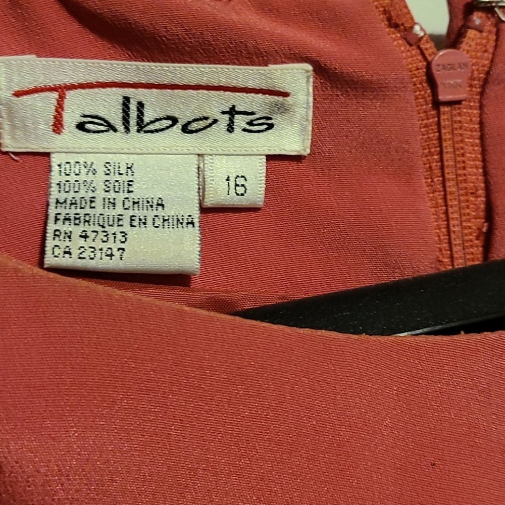 Talbot's Silk Pink Dress Sz 16 - Picture 4 of 8
